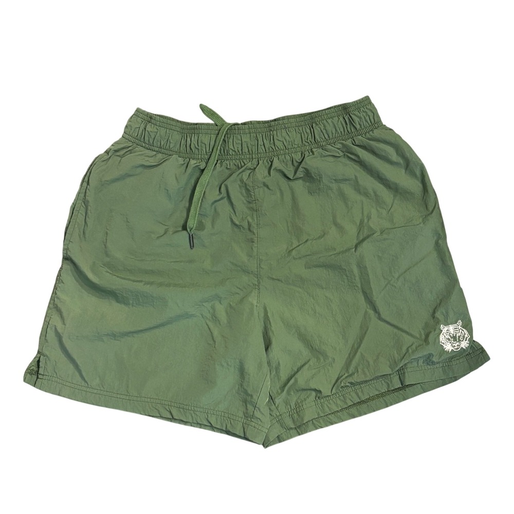 VSTR Premium Shorts Large Green Tiger Logo Swim Trunks Good